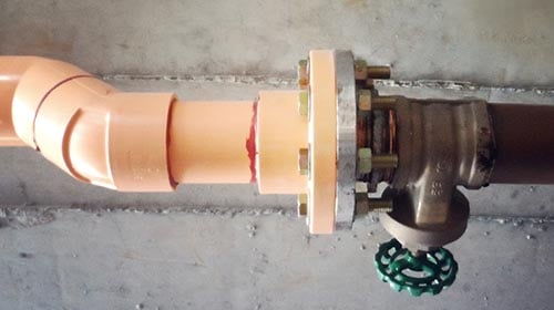 piping attached to a sprinkler head