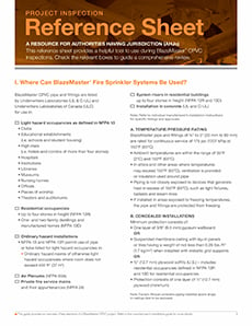 BlazeMaster AHJ Checklist