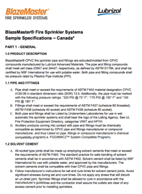 BlazeMaster Sample Specification - Canada