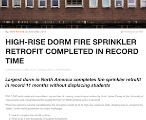 BlazeMaster High-Rise Dorm Fire Sprinkler Retrofit Case Study