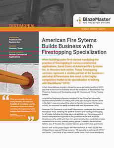 American Fire Systems Builds Business with Firestopping Specialization brochure