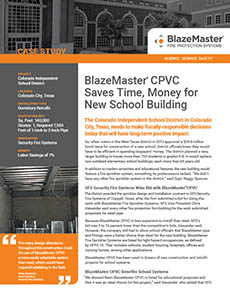 BlazeMaster CPVC Saves Time Money Case Study PDF