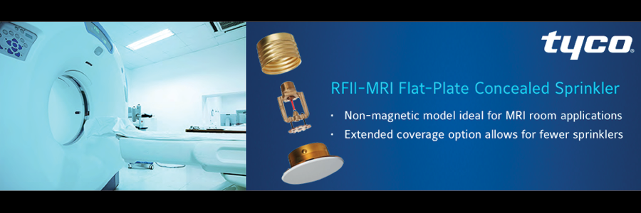 Non-Magnetic Concealed Pendent Sprinkler from Johnson Controls for MRI Rooms